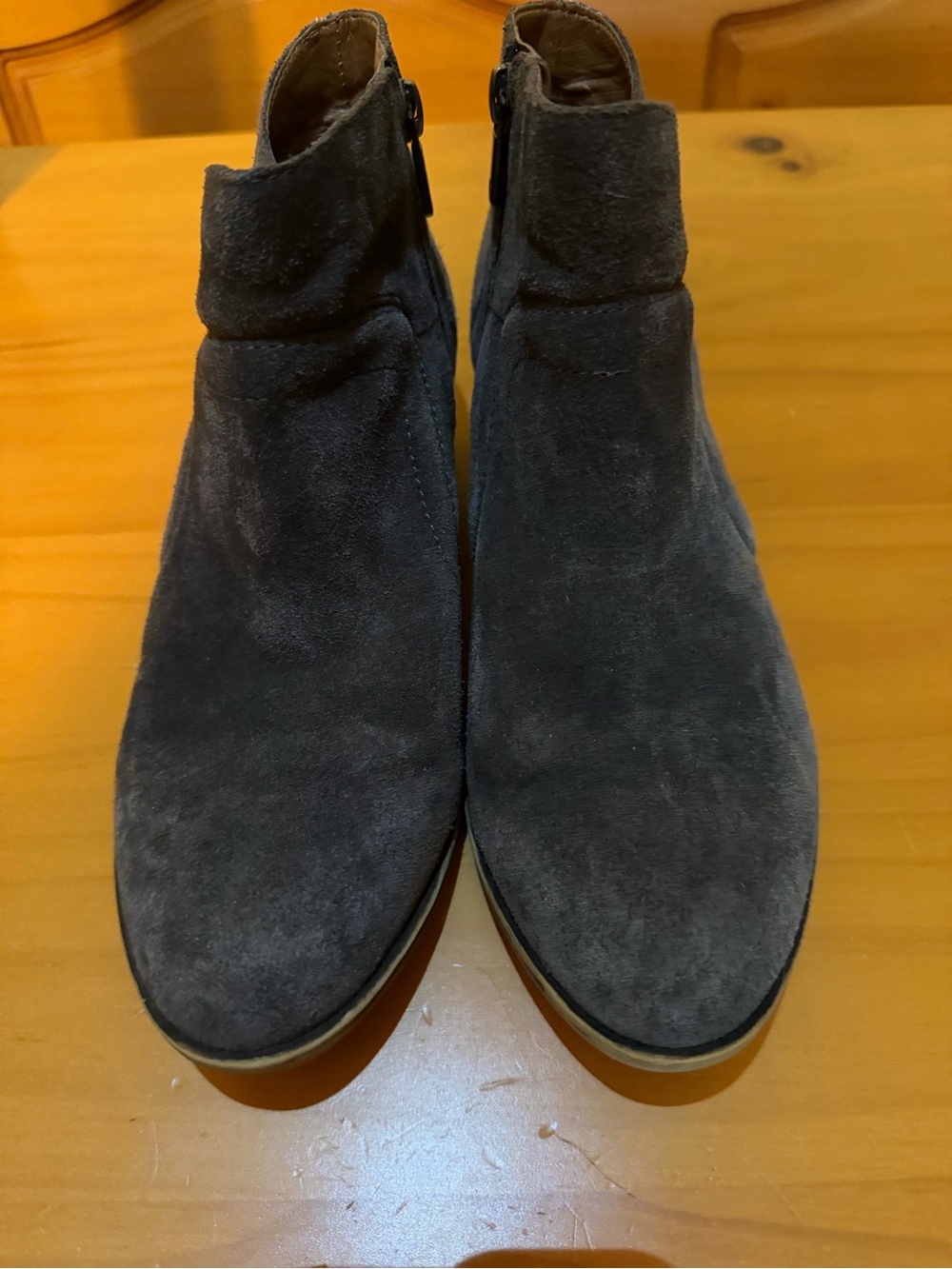 Lucky Brand Women’s Suede Ankle Booties in Dark Gray